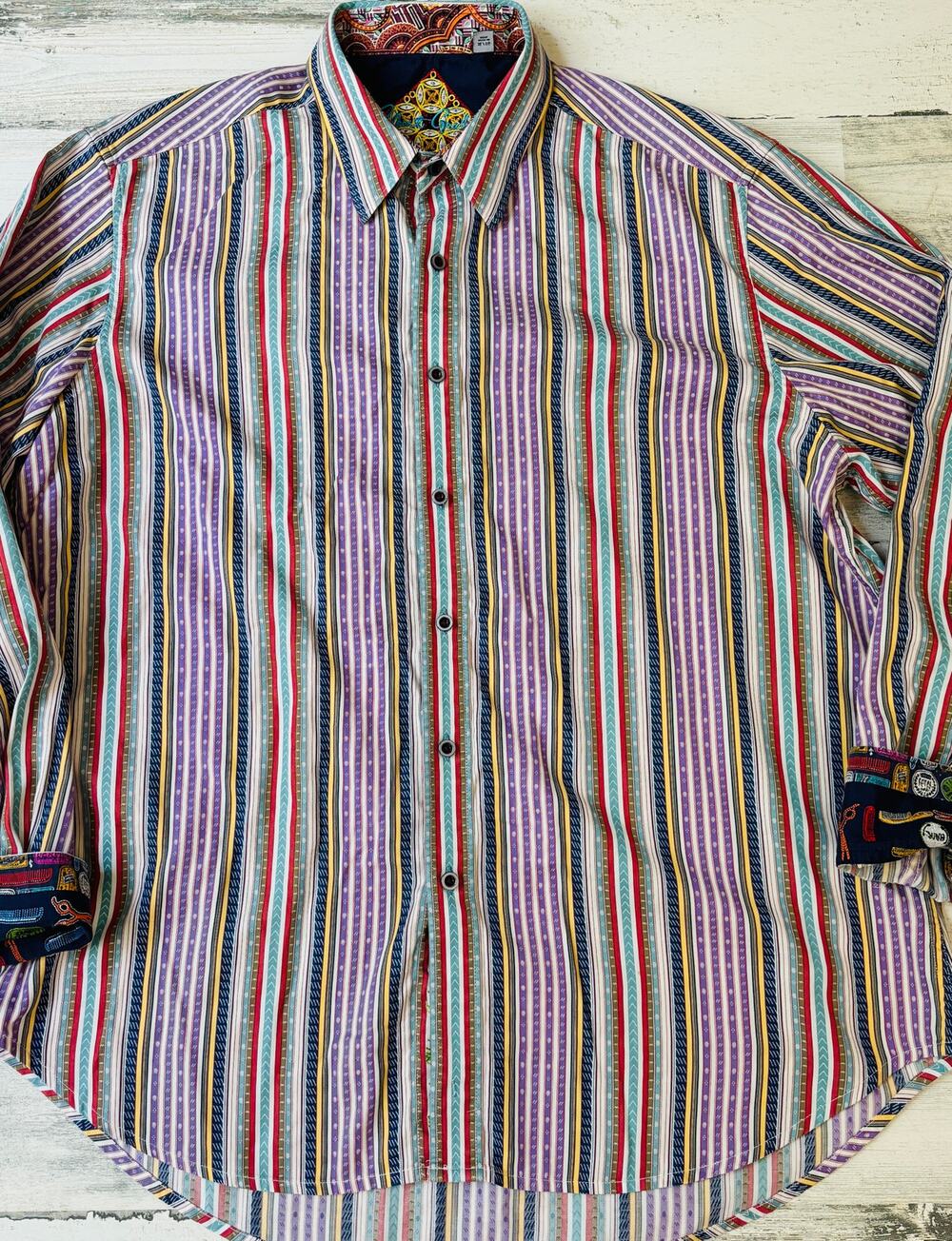 Copied - Robert Graham Barbershop Print Embroidered Shirt - XL - EUC